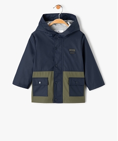 impermeable bebe garcon bicolore - lulucastagnette bleu manteaux blousonsD423201_1