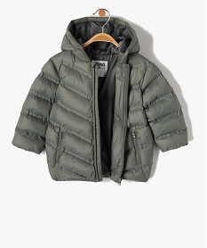 blouson bebe garcon a capuche matelassage epais vert manteaux blousonsD423301_3