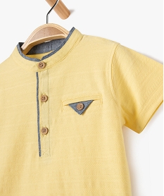 polo bebe garcon a col mao jaune polosD423501_2