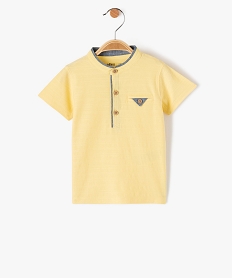 polo bebe garcon a col mao jauneD423501_4
