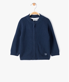 GEMO Gilet bébé en maille à fermeture zippée navy