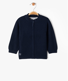 gilet bebe en maille a fermeture zippee navy giletsD423901_4