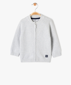 GEMO Gilet bébé en maille à fermeture zippée gris standard