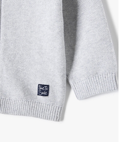 gilet bebe en maille a fermeture zippee gris standard giletsD424001_2