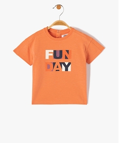 tee-shirt bebe garcon a manches courtes et imprime en relief orange tee-shirts manches courtesD424801_1