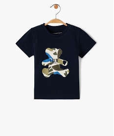 tee-shirt bebe garcon imprime - lulucastagnette bleuD426001_1