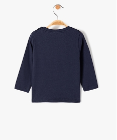 tee-shirt a manches longues et message humoristique bebe garcon bleuD426401_3