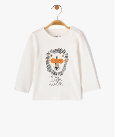 GEMO Tee-shirt bébé garçon à manches longues avec motif Beige