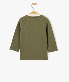 tee-shirt bebe garcon a manches longues raglan - lulucastagnette vert tee-shirts manches longuesD427201_3