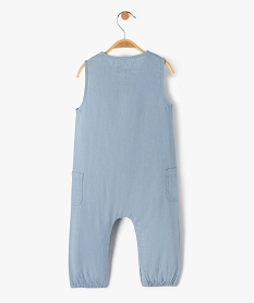 combinaison bebe garcon en lin sans manches bleu shorts et bermudasD427601_3