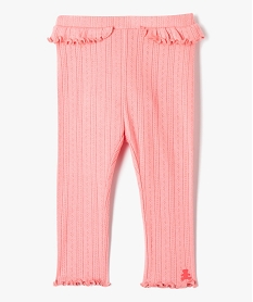 legging bebe fille ajoure avec volants - lulucastagnette rose leggingsD428101_1