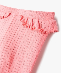 legging bebe fille ajoure avec volants - lulucastagnette rose leggingsD428101_3