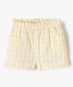 short bebe fille en voile de coton raye jauneD428601_1