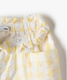short bebe fille en voile de coton raye jaune shortsD428601_2