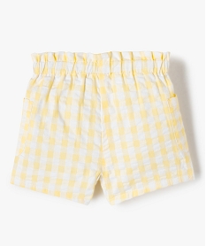 short bebe fille en voile de coton raye jaune shortsD428601_3