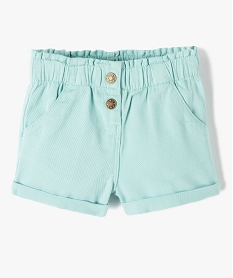 GEMO Short uni avec ceinture élastiquée bébé fille Vert