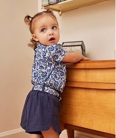 GEMO Short bébé fille avec ceinture à nouer - LuluCastagnette Bleu