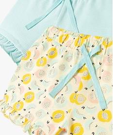 short en coton avec volants bebe fille (lot de 2) jaune shortsD429901_2