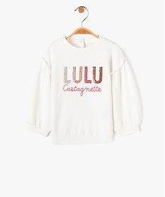 sweat bebe fille a manches volantees - lulucastagnette beige sweatsD430201_1