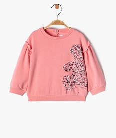 sweat bebe fille a manches volantees - lulucastagnette roseD430301_1