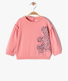 sweat bebe fille a manches volantees - lulucastagnette rose sweatsD430301_1