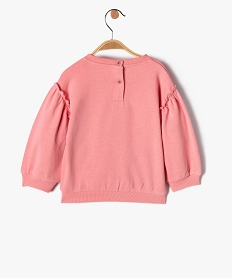 sweat bebe fille a manches volantees - lulucastagnette rose sweatsD430301_3