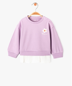 sweat bebe fille avec empiecement tunique violet sweatsD430401_1