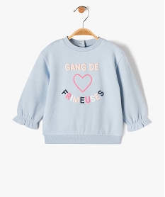 sweat bebe fille avec inscription multicolore bleu sweatsD430701_1