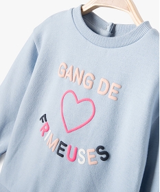 sweat bebe fille avec inscription multicolore bleu sweatsD430701_2