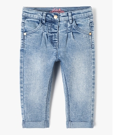 jean bebe fille delave a coupe carotte  - lulucastagnette bleu jeansD431401_1