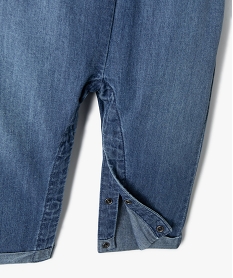 combinaison en jean bebe fille a manches courtes bleuD431501_2
