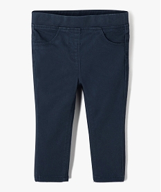 GEMO Pantalon bébé fille slim uni à taille élastiquée navy