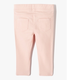 pantalon bebe fille slim uni a taille elastiquee rose pantalonsD431701_3