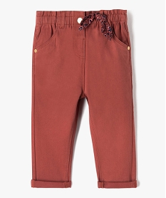 pantalon bebe fille avec detail bandana a la taille - lulucastagnette brun pantalonsD431801_1