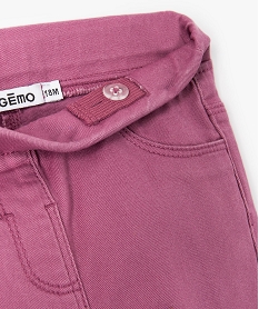 pantalon bebe fille slim uni a taille elastiquee violetD432001_2