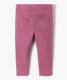 pantalon bebe fille slim uni a taille elastiquee violet pantalons et jeansD432001_3