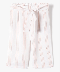 pantalon bebe fille large en lin et viscose blanc pantalonsD432501_1
