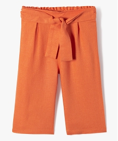 pantalon bebe fille large en lin et viscose orangeD432601_1
