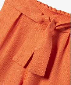 pantalon bebe fille large en lin et viscose orange pantalonsD432601_2