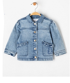 GEMO Veste en jean bébé fille à détails fantaisie - LuluCastagnette Bleu