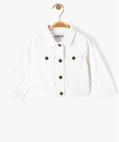 GEMO Veste bébé fille courte à boutons-pression Blanc