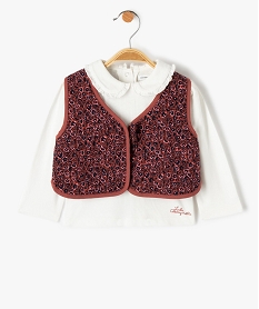 GEMO Ensemble bébé fille 2 pièces : tee-shirt et gilet - LuluCastagnette Multicolore