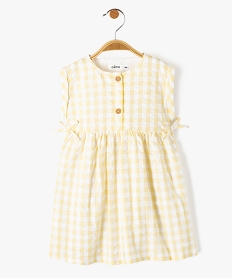 robe bebe fille rayee en voile de coton texture jaune robesD435801_1