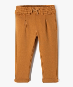 GEMO Pantalon bébé fille à pinces en maille Brun