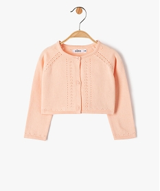 GEMO Gilet court avec détails ajourés bébé fille Rose