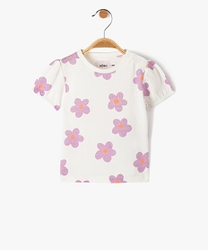 tee-shirt bebe fille fleuri a manches courtes ballon beige tee-shirts manches courtesD436901_1