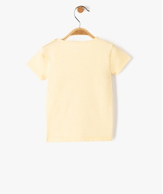 tee-shirt bebe fille avec manches courtes et message paillete jauneD438101_3