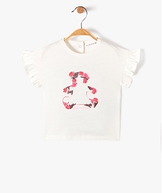 GEMO Tee-shirt bébé fille à manches volantées et sequins - LuluCastagnette Beige