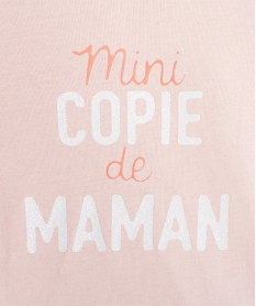 tee-shirt bebe fille a manches longues message paillete roseD439001_2