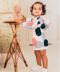 robe bebe fille en maille sweat douillette et imprimee multicolore robesD440301_4